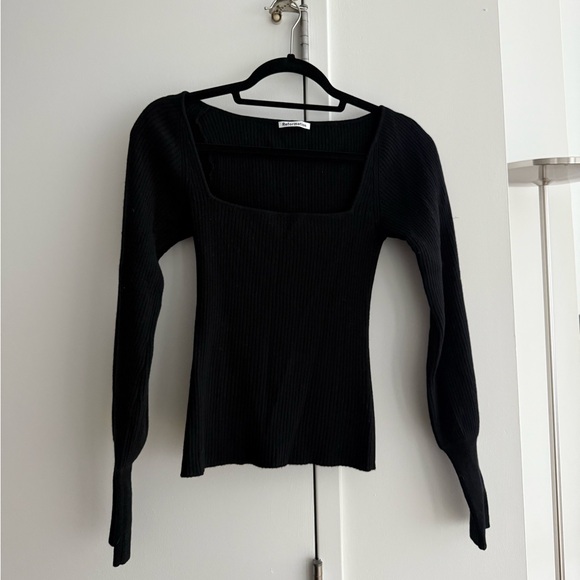Reformation Isabel Black Cashmere Sweater - Picture 1 of 5